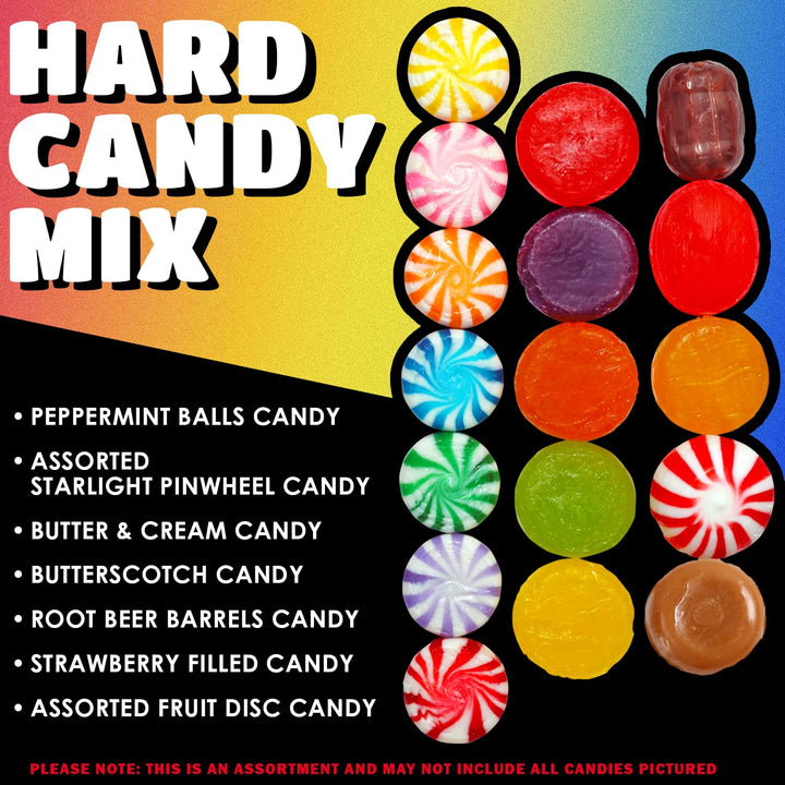 Lalees Christmas Hard Candy Mix - 3 LB - Assorted Classic Desk Hard Candy - Large Bag for Office - Individually Wrapped - Mint, Starlight, Toffee, Butterscotch, Strawberry and More