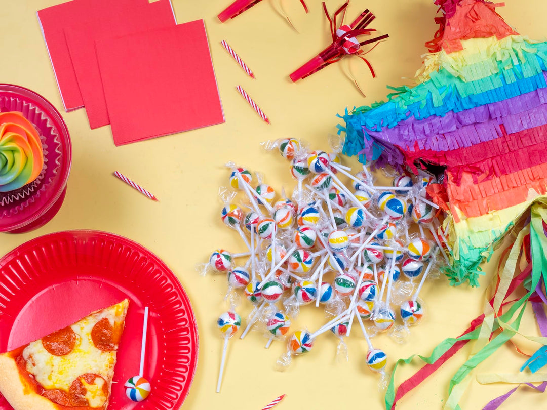 Rainbow Lollipops - 3 Pounds - Christmas Rainbow Parade Throws - Fruit Punch Flavored - Birthday Parties, Carnivals & Events - Colorful Individually Wrapped Suckers