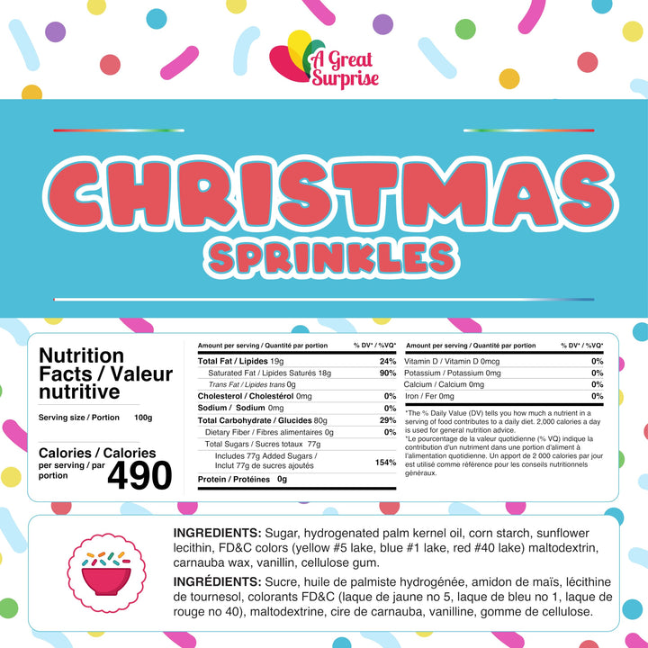 Christmas Sprinkles Bulk - 2.2 LB - Xmas Tree Jimmies