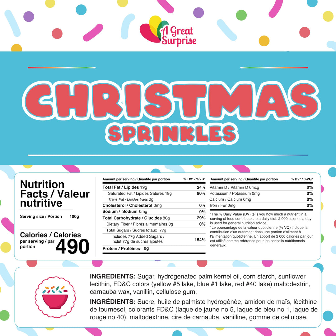 Christmas Sprinkles Bulk - 1.6 Pounds - Holiday Jimmies - Red White and Green Xmas Baking Toppings for Cookies, Cakes, Cupcakes, and More!