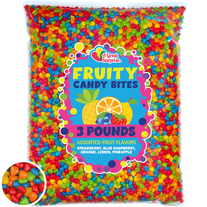 A Great Surprise Fruit Flavored Imperials - 3 Pounds - Bulk Candy For Candy Machine - Unwrapped Bulk Rainbow Candies
