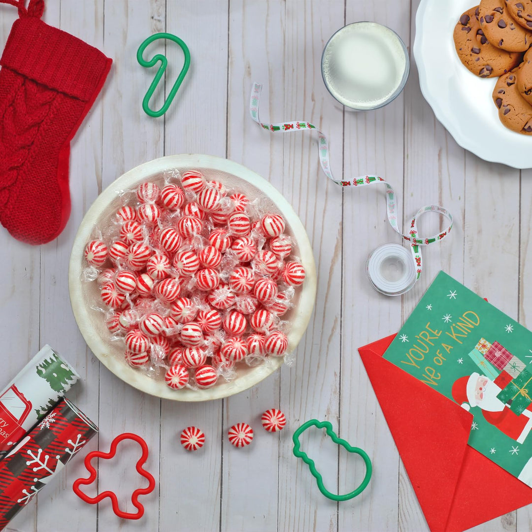 Christmas Peppermint Candy Balls Bulk  3 Pounds - Individually Wrapped Red & White Hard Mints for Candy Buffet, Holiday, Party Favors & Events  Classic Round Peppermints