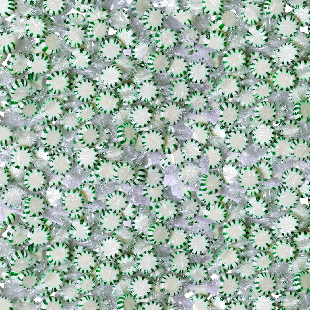 A Great Surprise Spearmint Starlight Mints  4-Pound Bulk Bag - Individually Wrapped - Green and White Hard Candies for Office, Reception