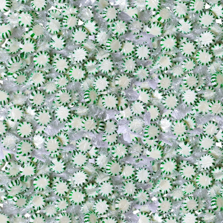 A Great Surprise Spearmint Starlight Mints  4-Pound Bulk Bag - Individually Wrapped - Green and White Hard Candies for Office, Reception