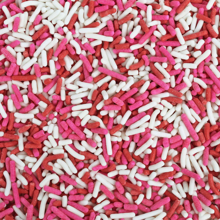 Valentines Day Sprinkles - 2.2 Lb - Pink, Red and White Jimmies - Cookie, Cupcake, Cake Decorating in Bulk