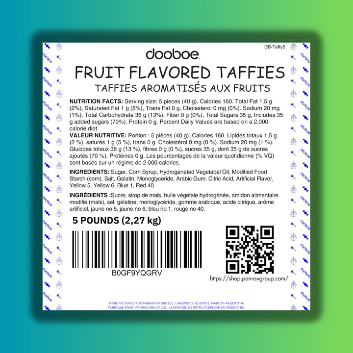 Classic Taffy Candy 5 lb, 280 Wrapped Chewy Fruity Pieces