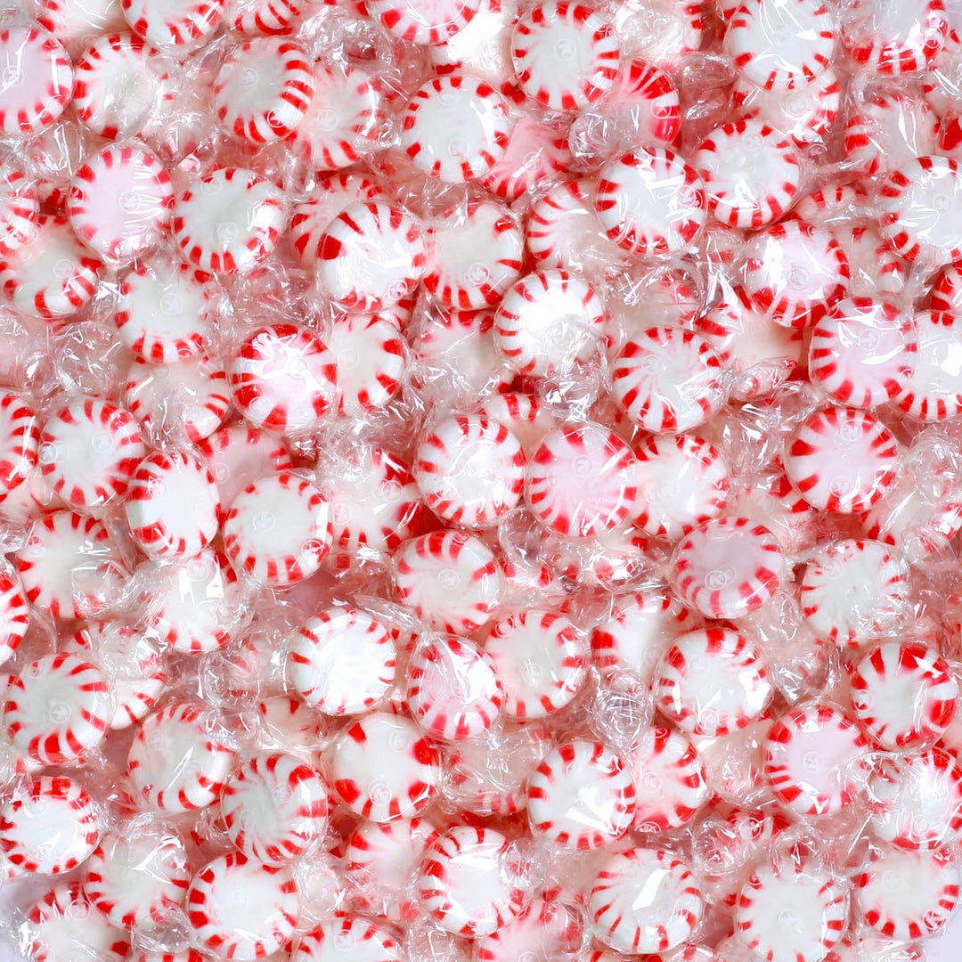 Valentines Day Starlight Peppermint Candy - 5 lb Bulk Bag - Red & White Peppermint Hard Candy - Individually Wrapped Mints for Office Candy Bowls