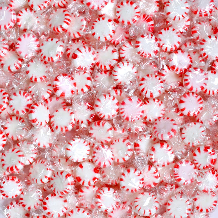 Valentines Day Starlight Peppermint Candy - 5 lb Bulk Bag - Red & White Peppermint Hard Candy - Individually Wrapped Mints for Office Candy Bowls