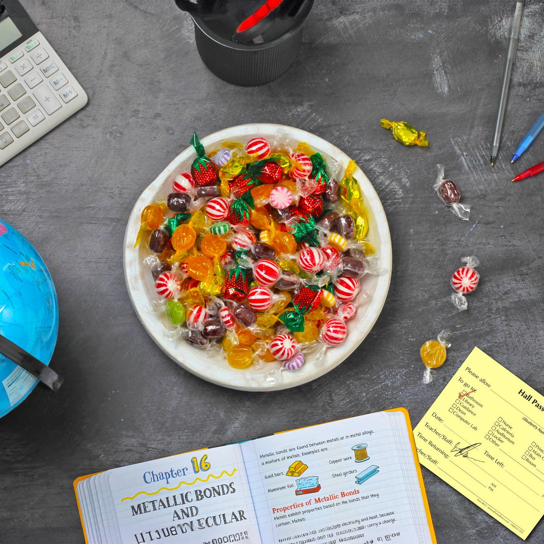 Lalees Christmas Hard Candy Mix - 3 LB - Assorted Classic Desk Hard Candy - Large Bag for Office - Individually Wrapped - Mint, Starlight, Toffee, Butterscotch, Strawberry and More