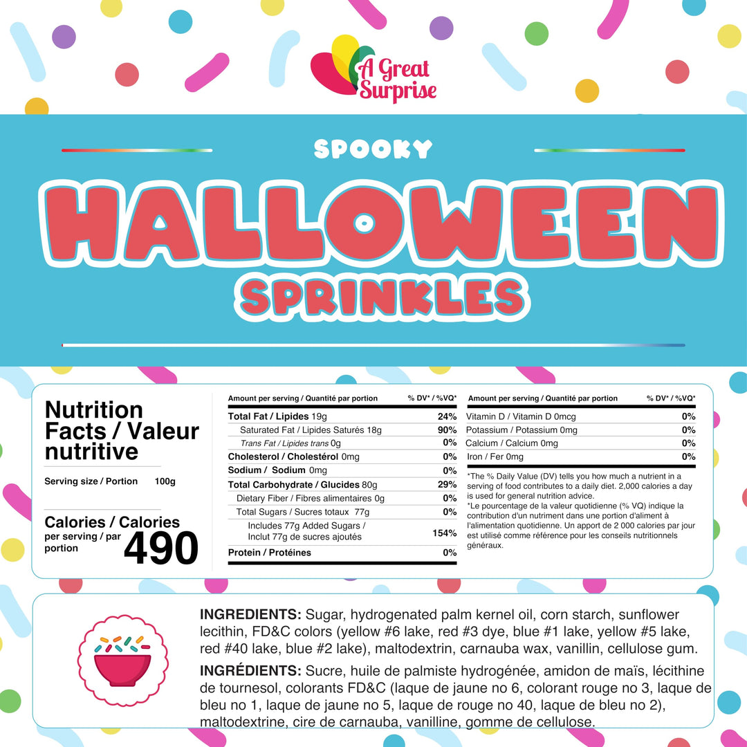 Halloween Jimmies, 2.2 lb Orange Black Purple White Sprinkle Mix