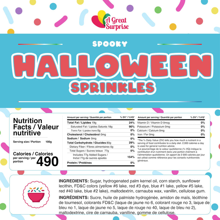 Halloween Sprinkles - Bulk Sprinkles - 1.6 LB - Orange, Black, Purple and White Jimmies
