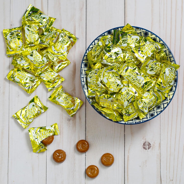 Gold Candy Bulk - 5 LB - Butter N' Creme Candies - Gold Wedding Favor Candies - Smooth Rich Toffees Hard Candy - Foil Individually Wrapped Vintage Hard Candy