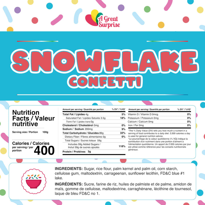 Snowflake Confetti Sprinkles - 1.2 Pounds