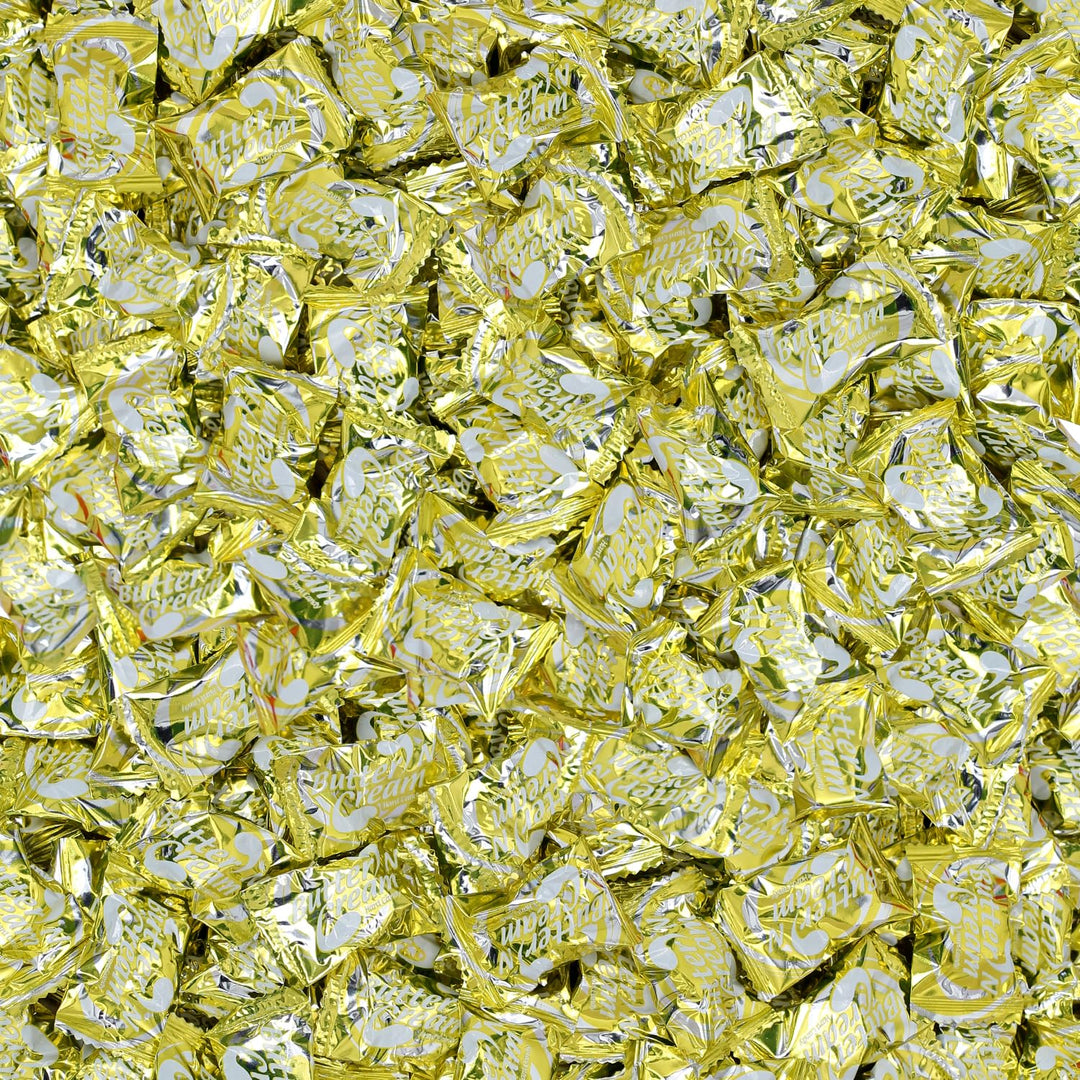 Gold Candy Bulk - 5 LB - Butter N' Creme Candies - Gold Wedding Favor Candies - Smooth Rich Toffees Hard Candy - Foil Individually Wrapped Vintage Hard Candy