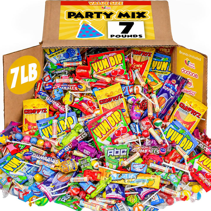 A Great Surprise Assorted Candy Mix - 7 Pound BOX - Individually Wrapped Candies - Pinata Candy Mix