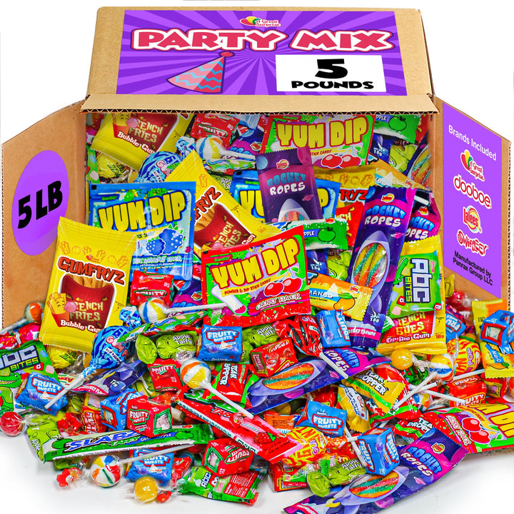 Bulk Candy Assortment, 5 lb Individually Wrapped Parade Mix for Piatas