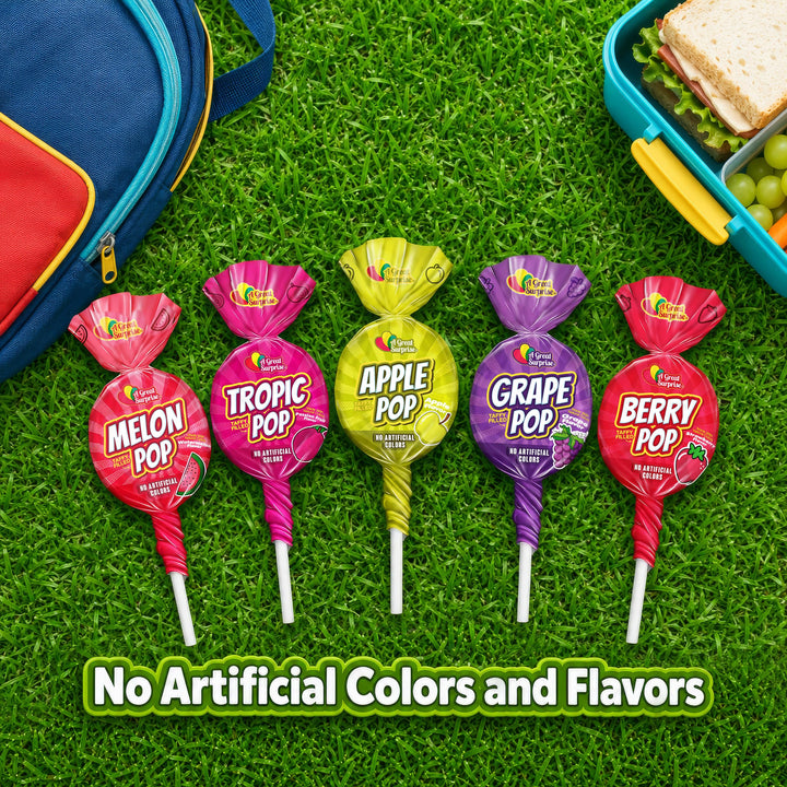 Taffy Filled Lollipops, 75 Count, No Artificial Dyes